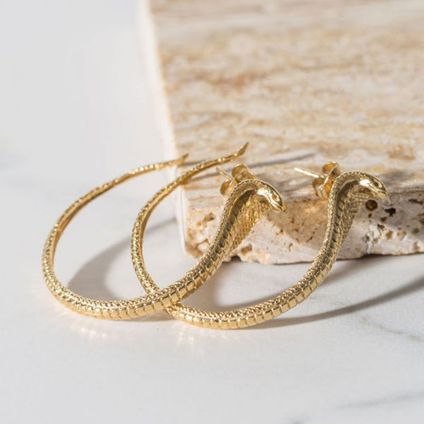 22K Gold Plated Protect Me Hoop Earrings (By Zoe & Morgan) - Mojave Desert Skin Shield