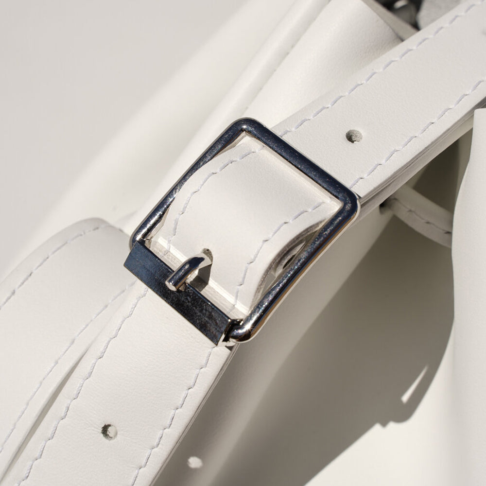 Large Desert Totem Bucket Handbag In Silver Ash Italian Leather - Mojave Desert Skin Shield