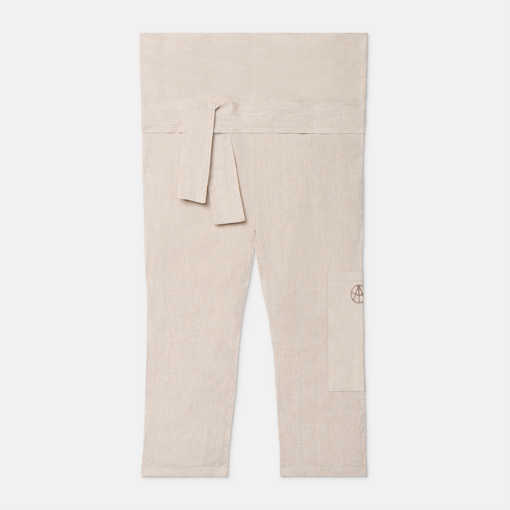 Undyed Linen Spa Pants in Beige - Mojave Desert Skin Shield 