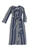 Day Round Ritual Wrap Dress in Navy Stripe - Mojave Desert Skin Shield 