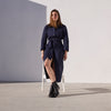 Chiara Dress in Navy Blue, Bull Denim - Mojave Desert Skin Shield 