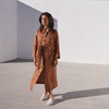 Chiara Dress in Rust Flower, Linen - Mojave Desert Skin Shield 