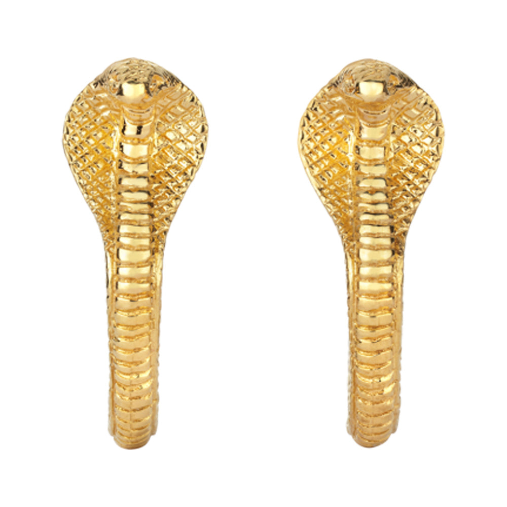 22K Gold Plated Cobra Hoop Earrings (By Zoe & Morgan) - Mojave Desert Skin Shield 