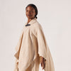 Alpaca Poncho in Undyed Natural with Leather & Dark Nickel Buckle - Mojave Desert Skin Shield 
