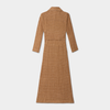 Chiara Dress in Caramel Plaid, Linen - Mojave Desert Skin Shield 
