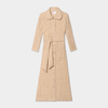 Chiara Dress in Tan Plaid, Linen - Mojave Desert Skin Shield 