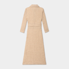 Chiara Dress in Tan Plaid, Linen - Mojave Desert Skin Shield 