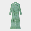 Chiara Dress in Green Swirl, Linen - Mojave Desert Skin Shield 