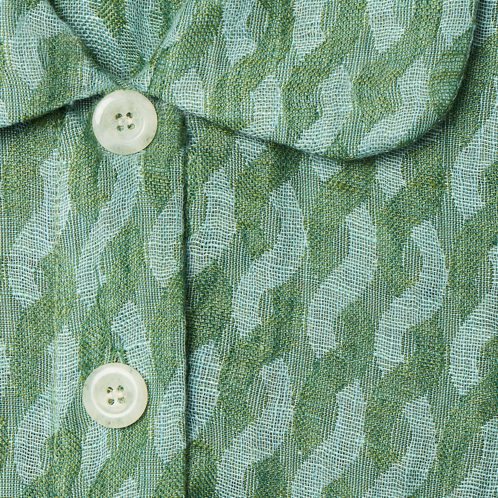 Chiara Dress in Green Swirl, Linen - Mojave Desert Skin Shield 