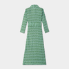 Chiara Dress in Green Swirl, Linen - Mojave Desert Skin Shield 