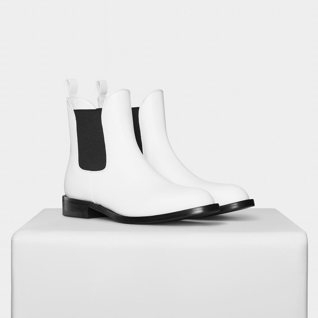 Chelsea Boots White Leather - Mojave Desert Skin Shield 