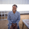 Chiara Dress in Navy/White Gingham, Linen - Mojave Desert Skin Shield 