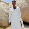 Day Round Ritual Wrap Dress in White - Mojave Desert Skin Shield 