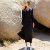 Day Round Ritual Wrap Dress in Black Plaid - Mojave Desert Skin Shield 